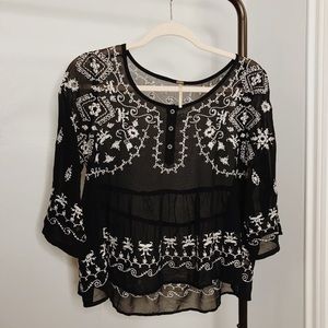 Free people embroidered top